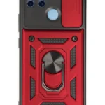Uray store Realme C25Y Kılıf Pars Lens Yüzüklü Silikon - Kırmızı