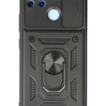 Uray store Realme C25Y Kılıf Pars Lens Yüzüklü Silikon - Siyah