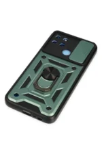 Uray store Realme C25Y Kılıf Pars Lens Yüzüklü Silikon - Yeşil - Görsel 4