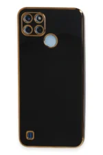 Uray store Realme C25Y Kılıf Volet Silikon - Siyah