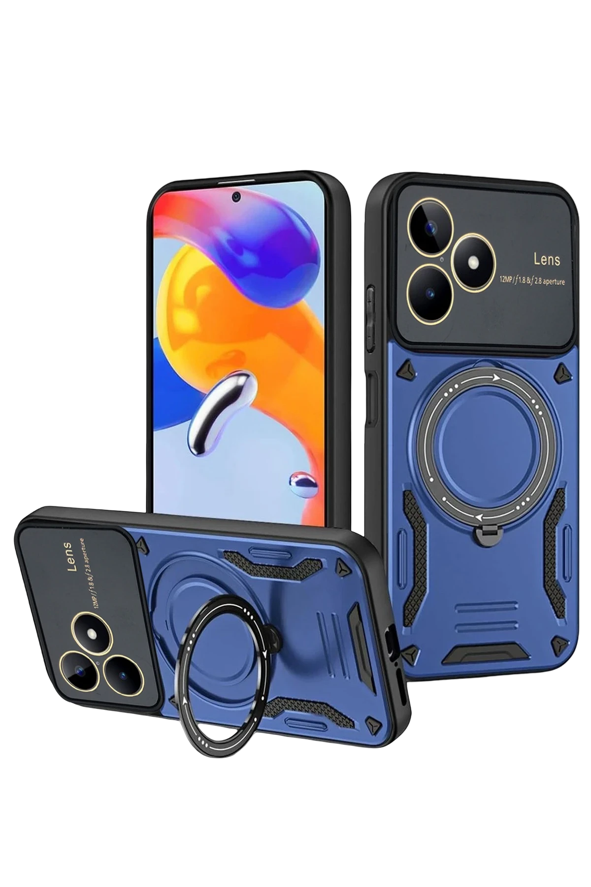 newface-realme-c53-kilif-joy-lens-standli-kapak-lacivert-default Uray store Realme C53 Kılıf Joy Lens Standlı Kapak - Lacivert - Görsel 1