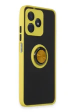 Uray store Realme C53 Kılıf Montreal Yüzüklü Silikon Kapak - Sarı - Görsel 2