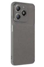 Uray store Realme C61 Kılıf Auto Focus Karbon Kapak - Gri