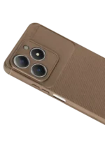 Uray store Realme C61 Kılıf Auto Focus Karbon Kapak - Kahverengi - Görsel 2