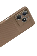 Uray store Realme C61 Kılıf Auto Focus Karbon Kapak - Kahverengi - Görsel 3