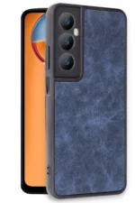 Uray store Realme C65 Kılıf Aras Deri Kapak - Lacivert - Görsel 2