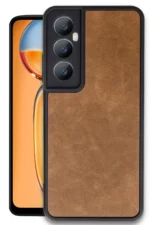Uray store Realme C65 Kılıf Aras Deri Kapak - Taba
