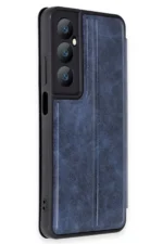 Uray store Realme C65 Kılıf Flip Cover - Lacivert - Görsel 2