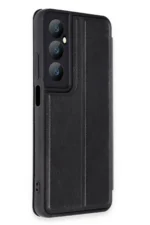 Uray store Realme C65 Kılıf Flip Cover - Siyah - Görsel 2
