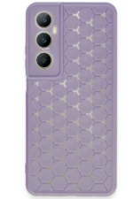 Uray store Realme C65 Kılıf Petek Silikon Kapak - Lila