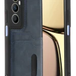Uray store Realme C65 Sara Kartvizitli Deri Kılıf - Lacivert