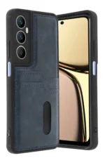Uray store Realme C65 Sara Kartvizitli Deri Kılıf - Lacivert