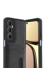Uray store Realme C65 Sara Kartvizitli Deri Kılıf - Siyah - Görsel 2