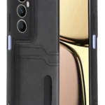 Uray store Realme C65 Sara Kartvizitli Deri Kılıf - Siyah