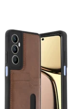 Uray store Realme C65 Sara Kartvizitli Deri Kılıf - Taba - Görsel 2