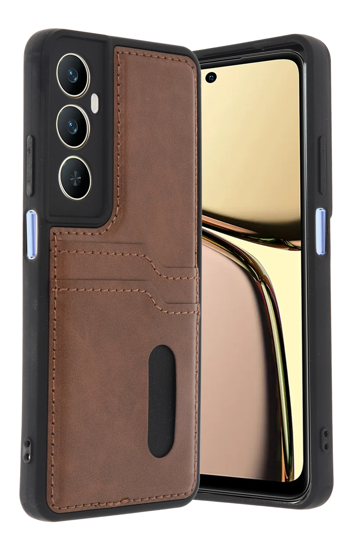 newface-realme-c65-sara-kartvizitli-deri-kilif-taba-default Uray store Realme C65 Sara Kartvizitli Deri Kılıf - Taba - Görsel 1