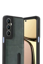 Uray store Realme C65 Sara Kartvizitli Deri Kılıf - Yeşil - Görsel 2