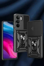 Uray store Realme C75 4G Kılıf Pars Lens Yüzüklü Silikon - Kırmızı - Görsel 2