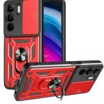 Uray store Realme C75 4G Kılıf Pars Lens Yüzüklü Silikon - Kırmızı