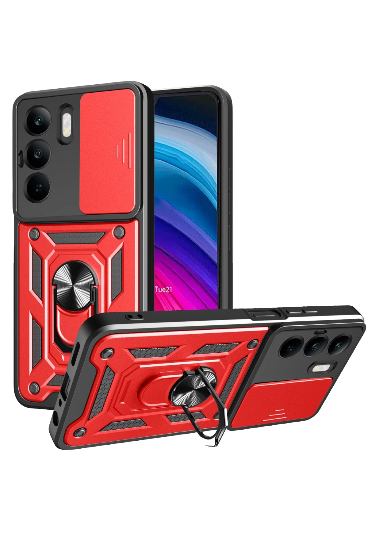 newface-realme-c75-4g-kilif-pars-lens-yuzuklu-silikon-kirmizi-default Uray store Realme C75 4G Kılıf Pars Lens Yüzüklü Silikon - Kırmızı - Görsel 1