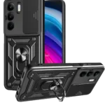 Uray store Realme C75 4G Kılıf Pars Lens Yüzüklü Silikon - Siyah