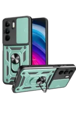 Uray store Realme C75 4G Kılıf Pars Lens Yüzüklü Silikon - Yeşil