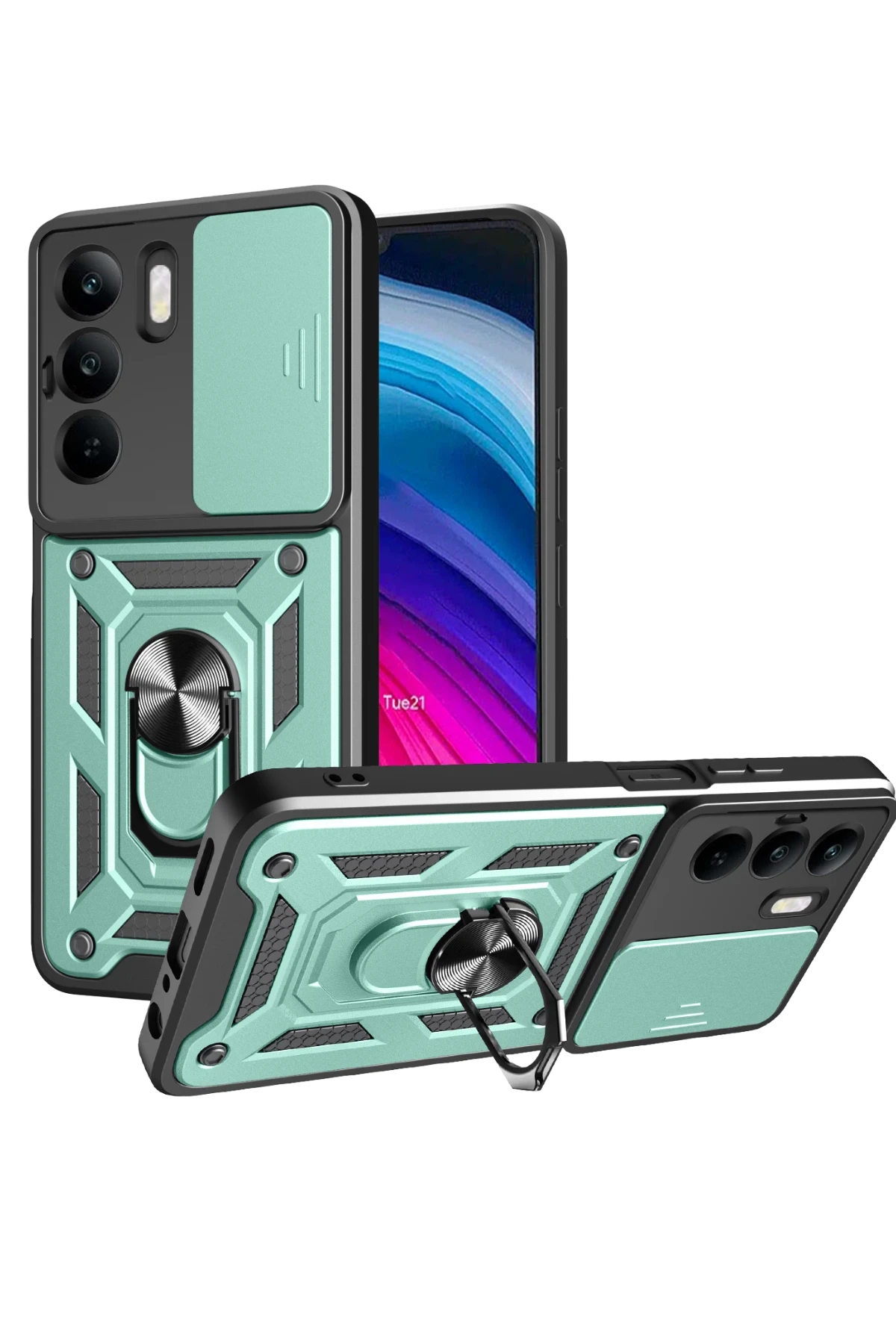 newface-realme-c75-4g-kilif-pars-lens-yuzuklu-silikon-yesil-default Uray store Realme C75 4G Kılıf Pars Lens Yüzüklü Silikon - Yeşil - Görsel 1