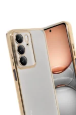 Uray store Realme C75 4G Kılıf Razer Lensli Silikon - Gold - Görsel 3