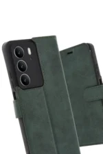 Uray store Realme C75 4G Trend S Plus Kapaklı Kılıf - Koyu Yeşil - Görsel 2