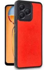 Uray store Realme Note 50 4G Kılıf Aras Deri Kapak - Kırmızı