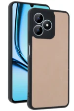 Uray store Realme Note 50 4G Kılıf Aras Deri Kapak - Pudra