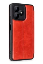 Uray store Realme Note 50 4G Kılıf Flip Cover - Kırmızı - Görsel 2