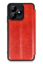 Uray store Realme Note 50 4G Kılıf Flip Cover - Kırmızı