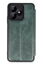 Uray store Realme Note 50 4G Kılıf Flip Cover - Koyu Yeşil