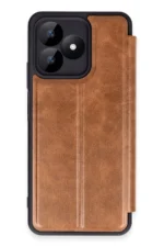 Uray store Realme Note 50 4G Kılıf Flip Cover - Taba