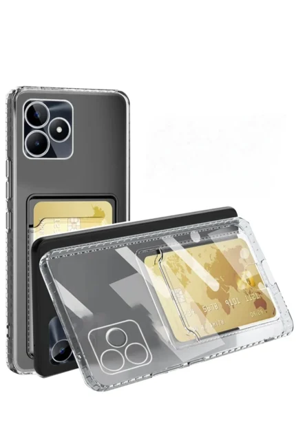 Uray store Realme Note 50 4G Kılıf Kart Şeffaf Silikon - Şeffaf