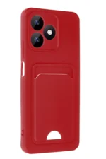 Uray store Realme Note 50 4G Kılıf Kelvin Kartvizitli Silikon - Kırmızı - Görsel 2