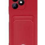 Uray store Realme Note 50 4G Kılıf Kelvin Kartvizitli Silikon - Kırmızı