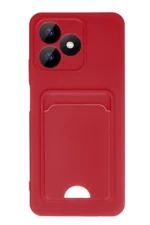 Uray store Realme Note 50 4G Kılıf Kelvin Kartvizitli Silikon - Kırmızı