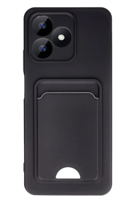 Uray store Realme Note 50 4G Kılıf Kelvin Kartvizitli Silikon - Siyah