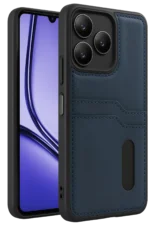Uray store Realme Note 50 4G Kılıf Sara Kartvizitli Deri Kılıf - Lacivert