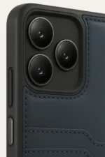 Uray store Realme Note 50 4G Kılıf Sara Kartvizitli Deri Kılıf - Lacivert - Görsel 3