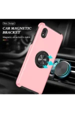 Uray store Samsung Galaxy A01 Core Kılıf Elit Yüzüklü Kapak - Pembe - Görsel 5