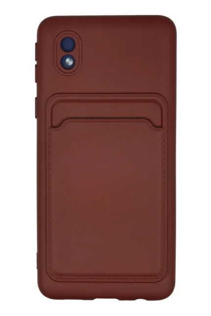 Uray store Samsung Galaxy A01 Core Kılıf Kelvin Kartvizitli Silikon - Bordo
