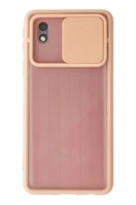 Uray store Samsung Galaxy A01 Core Kılıf Palm Buzlu Kamera Sürgülü Silikon - Pembe