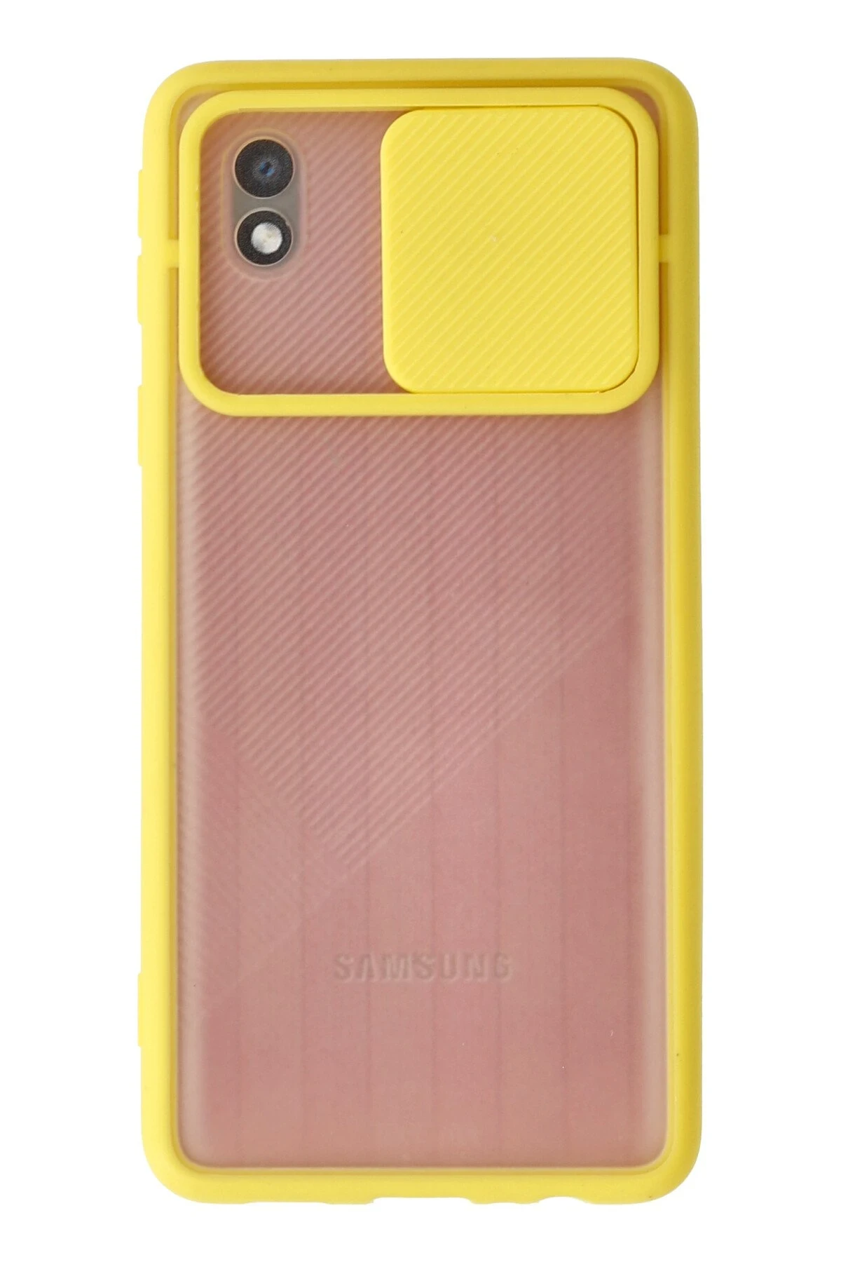 newface-samsung-galaxy-a01-core-kilif-palm-buzlu-kamera-surgulu-silikon-sari-default Uray store Samsung Galaxy A01 Core Kılıf Palm Buzlu Kamera Sürgülü Silikon - Sarı - Görsel 1