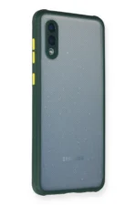 Uray store Samsung Galaxy A02 Kılıf Miami Şeffaf Silikon - Koyu Yeşil - Görsel 2