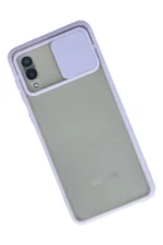 Uray store Samsung Galaxy A02 Kılıf Palm Buzlu Kamera Sürgülü Silikon - Lila - Görsel 2