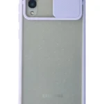 Uray store Samsung Galaxy A02 Kılıf Palm Buzlu Kamera Sürgülü Silikon - Lila