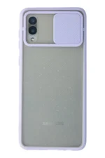 Uray store Samsung Galaxy A02 Kılıf Palm Buzlu Kamera Sürgülü Silikon - Lila